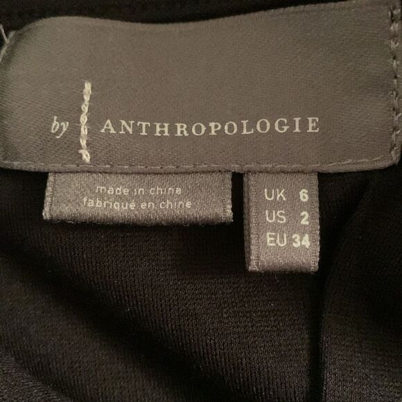 Anthropologie Jacguin Embroidered Elegant Black Gold Lace Midi Dress Size 2 - Picture 13 of 13